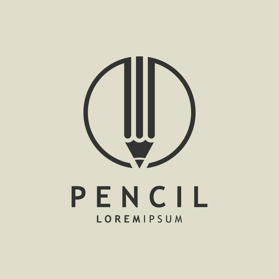 crayon logo modèle avec vecteur concept