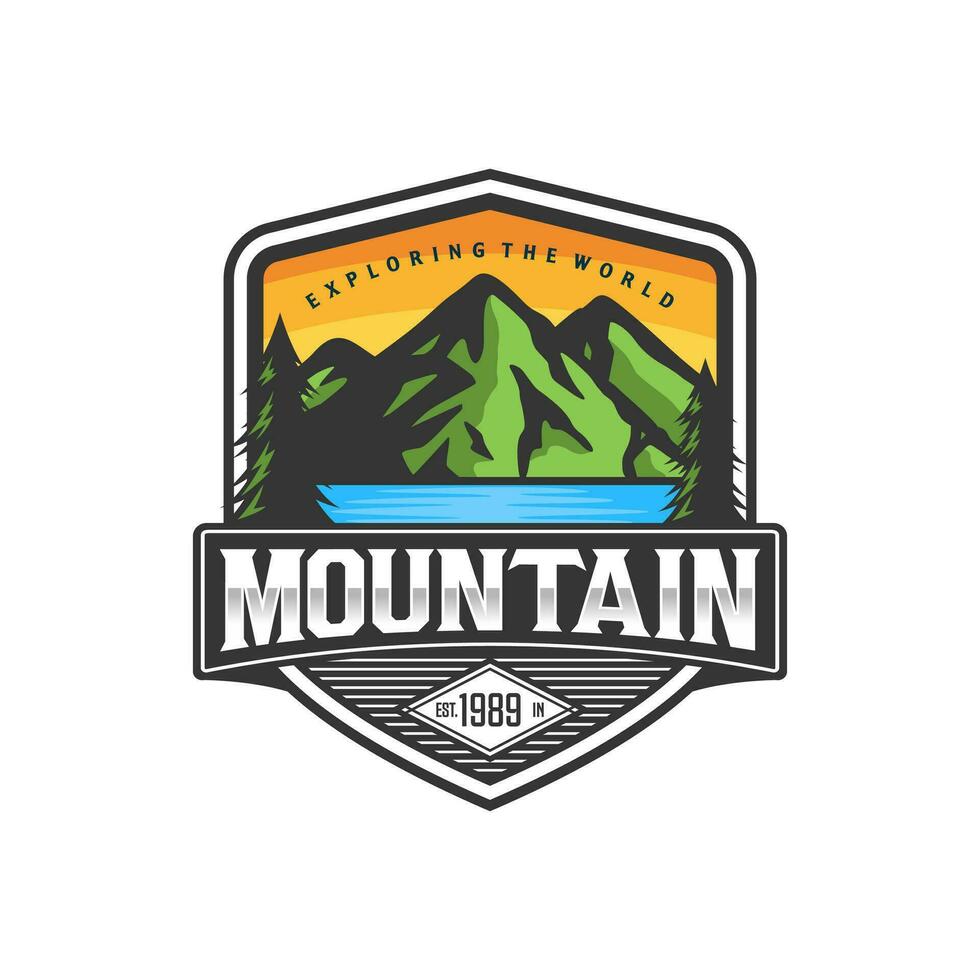modèle de vecteur de conception de logo de montagne vintage