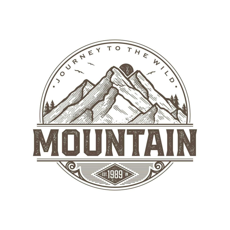 modèle de vecteur de conception de logo de montagne vintage