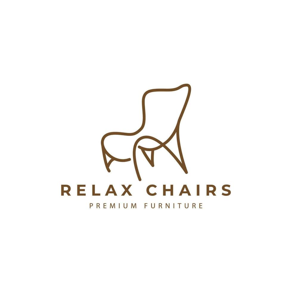chaise meubles salon chaise canapé intérieur Accueil minimaliste ligne style logo vecteur icône symbole conception