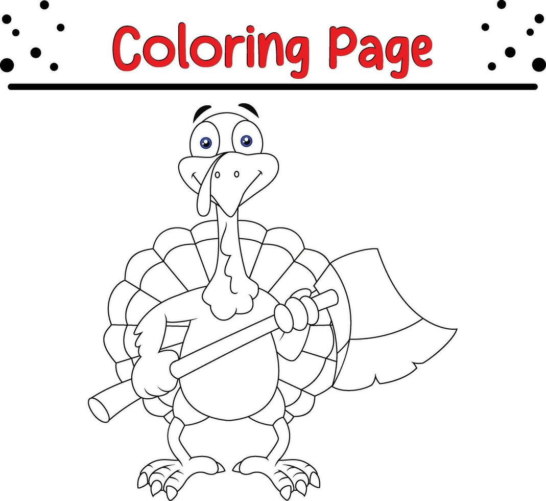 content action de grâces coloration page pour les enfants. dinde coloration livre. vecteur