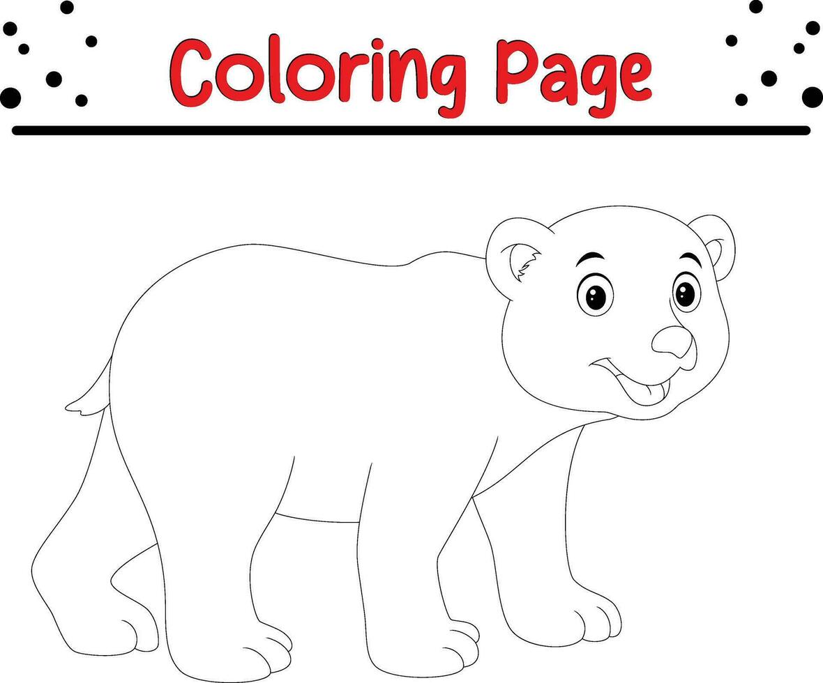 mignonne ours coloration page pour enfants. content animal coloration livre pour enfants. vecteur