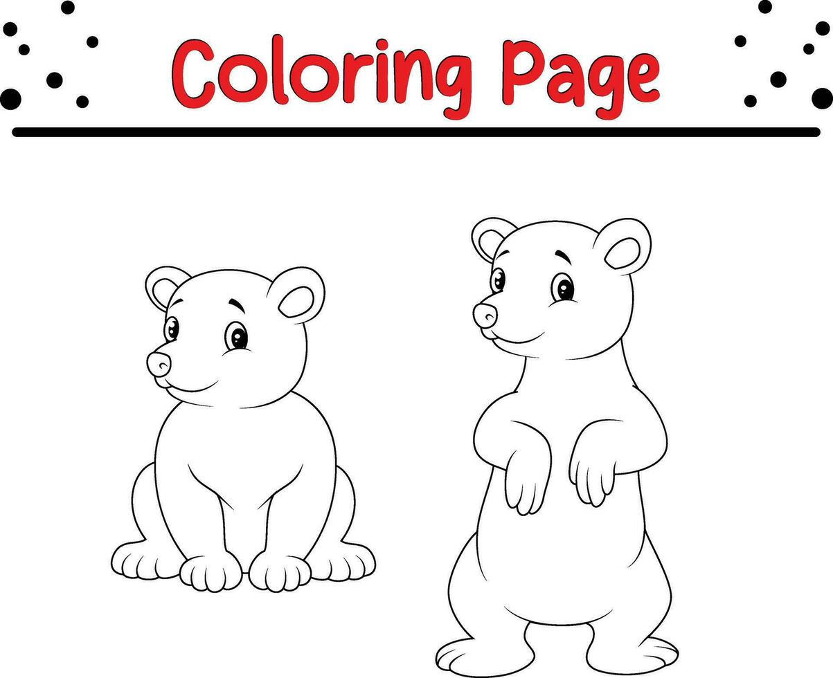 mignonne ours coloration page pour enfants. content animal coloration livre pour enfants. vecteur