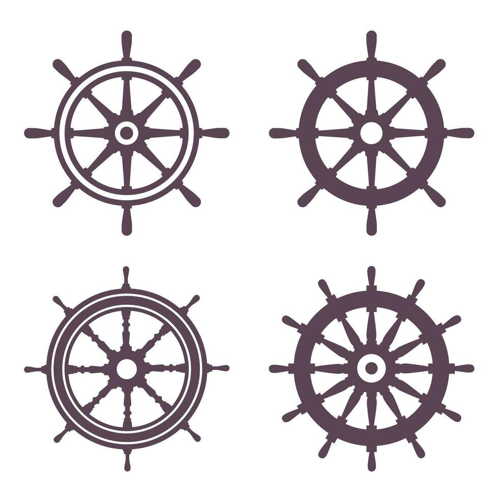 navires gouvernail. barre roue de le navire vecteur