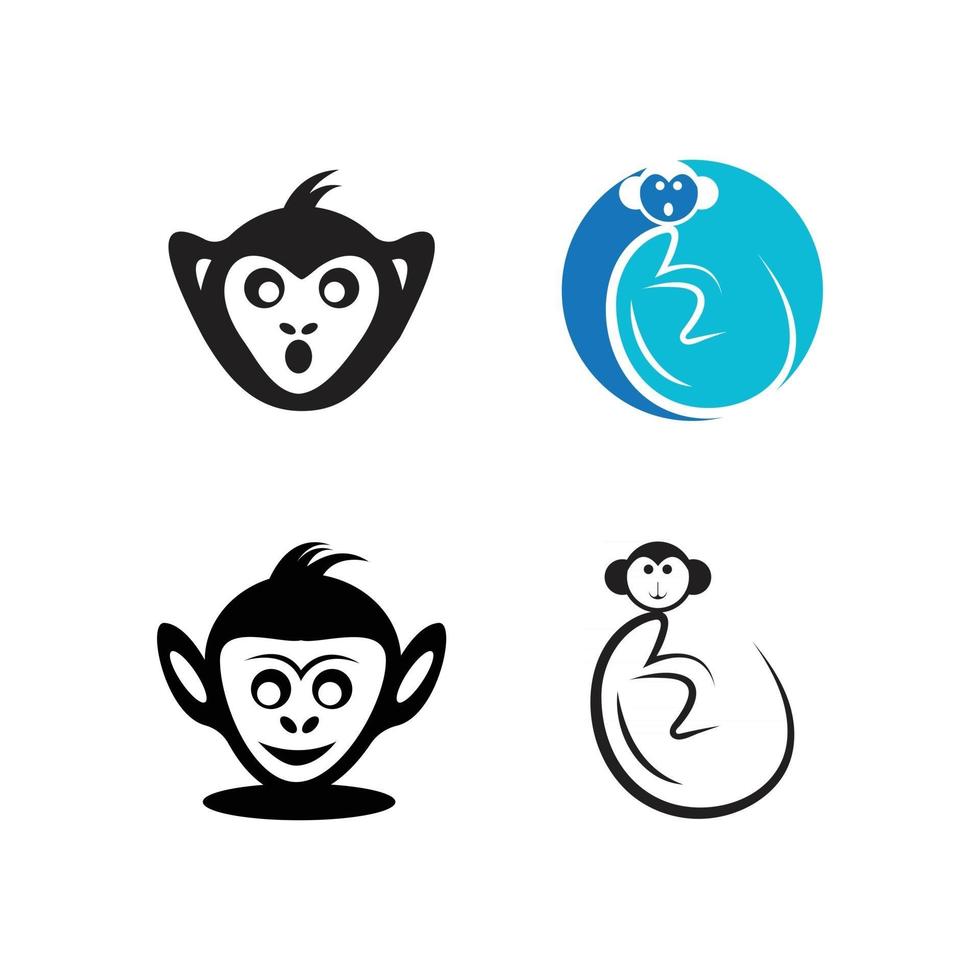 vecteur de logo de singe