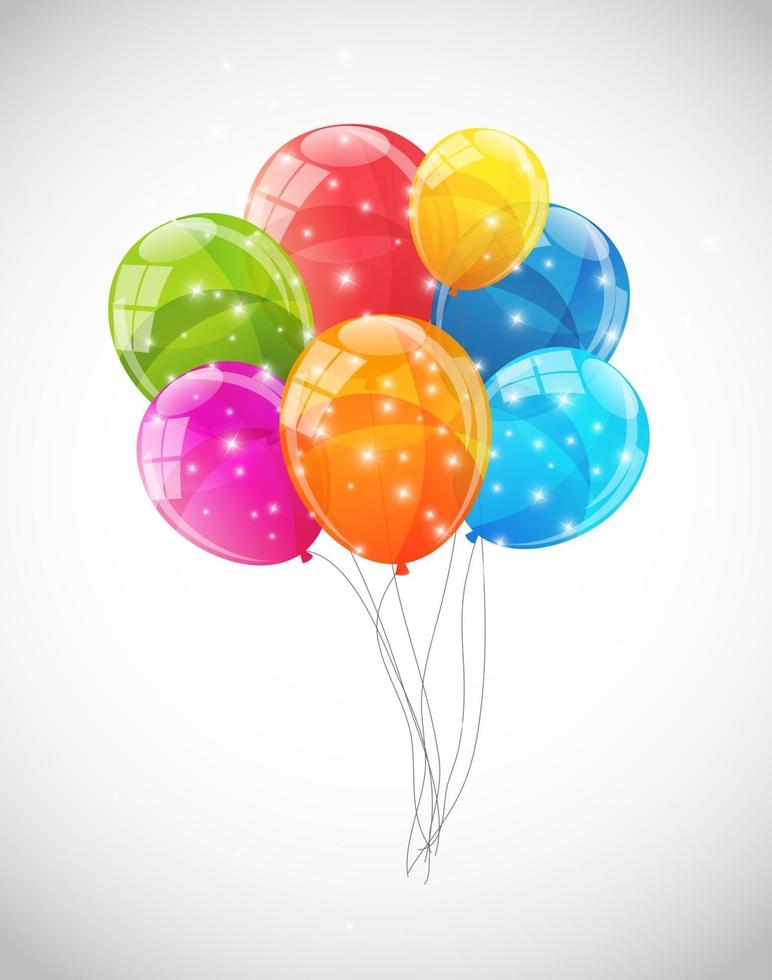 illustration vectorielle de couleur ballons brillants fond vecteur