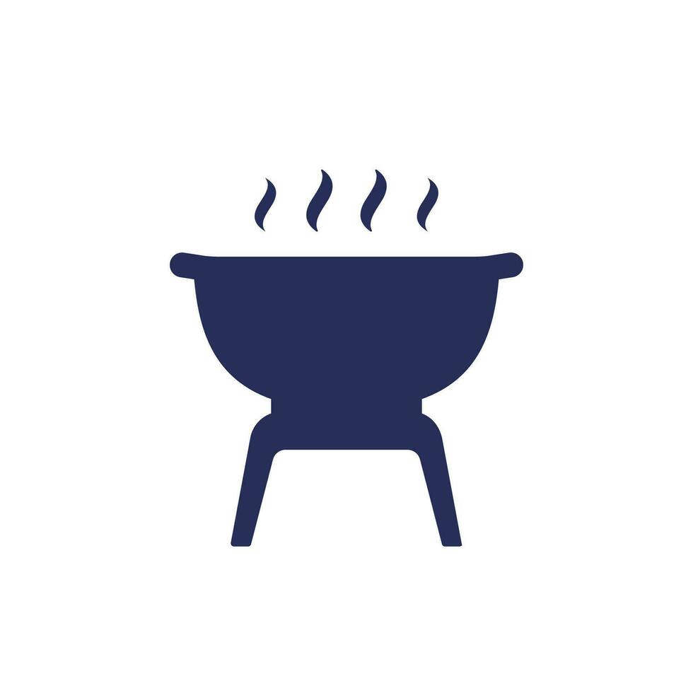 icône de gril de barbecue sur le blanc vecteur