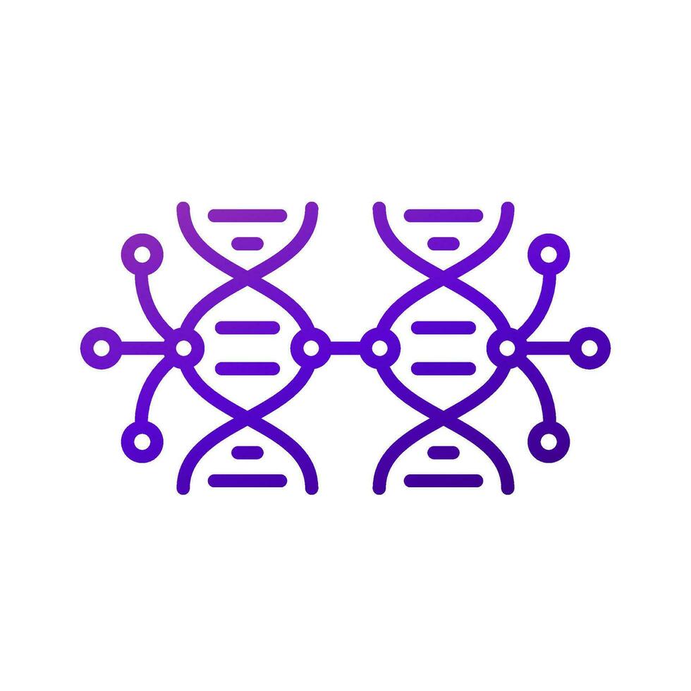 ADN séquençage et la génétique ligne icône vecteur
