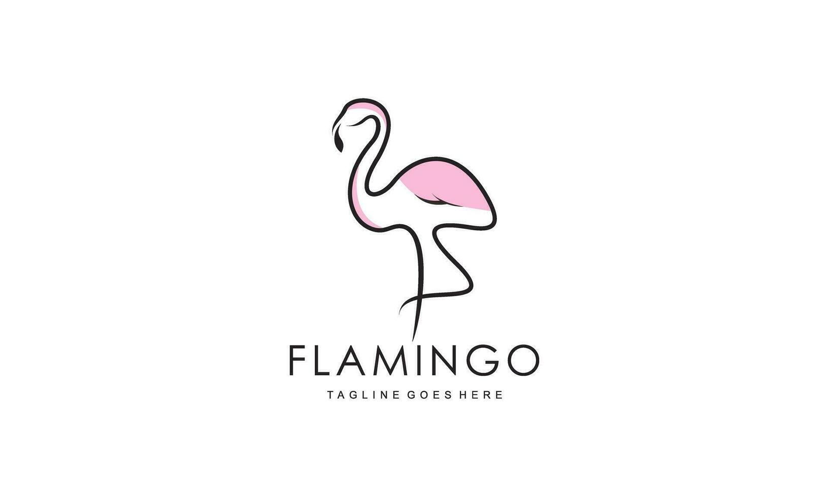 création de concept de logo flamant rose. illustration vectorielle de dessin au trait vecteur