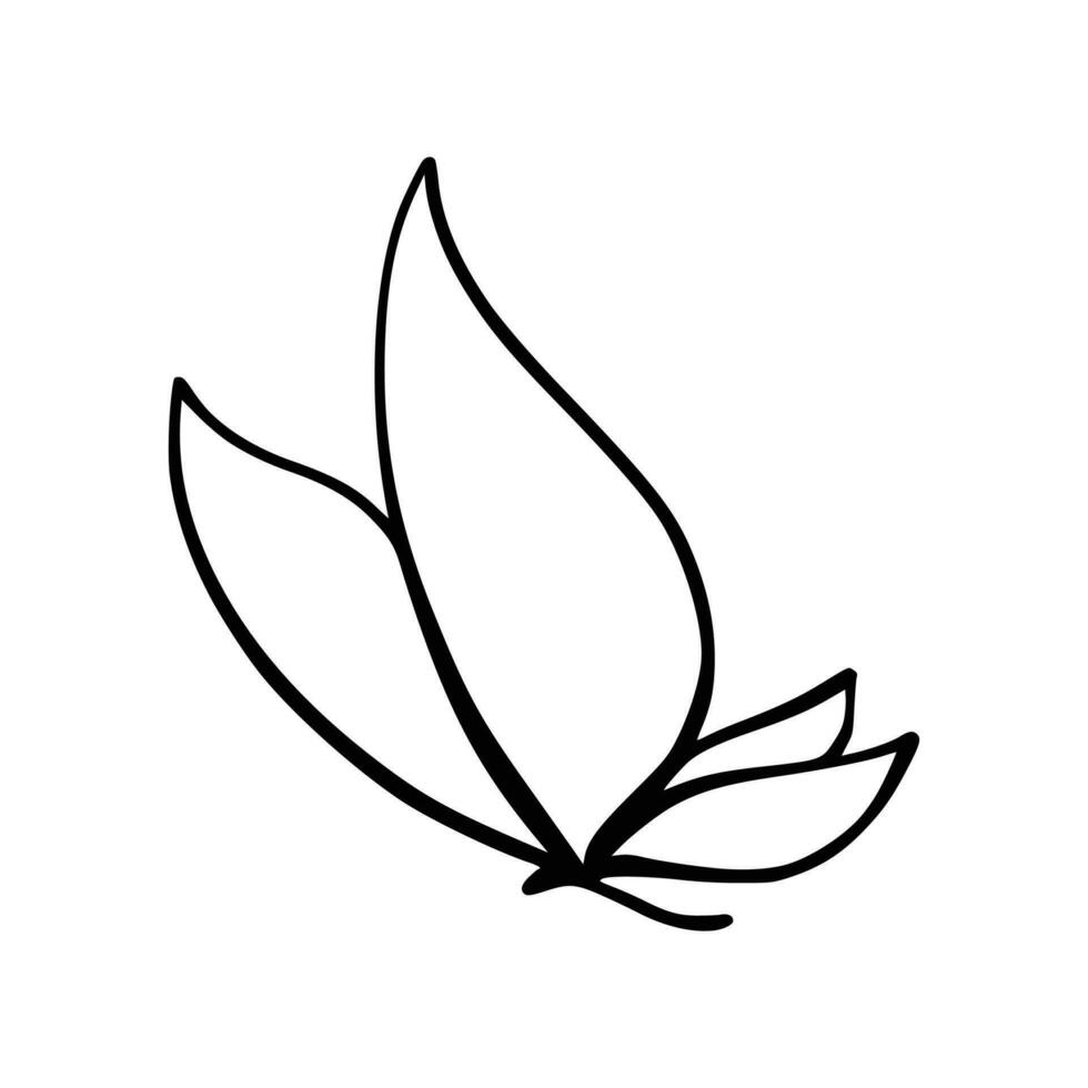 papillon ligne art. Facile minimal papillon ligne tatouage icône logotype vecteur