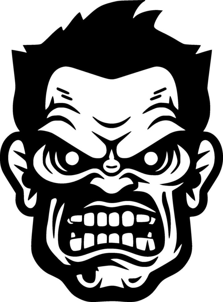 zombi - noir et blanc isolé icône - vecteur illustration