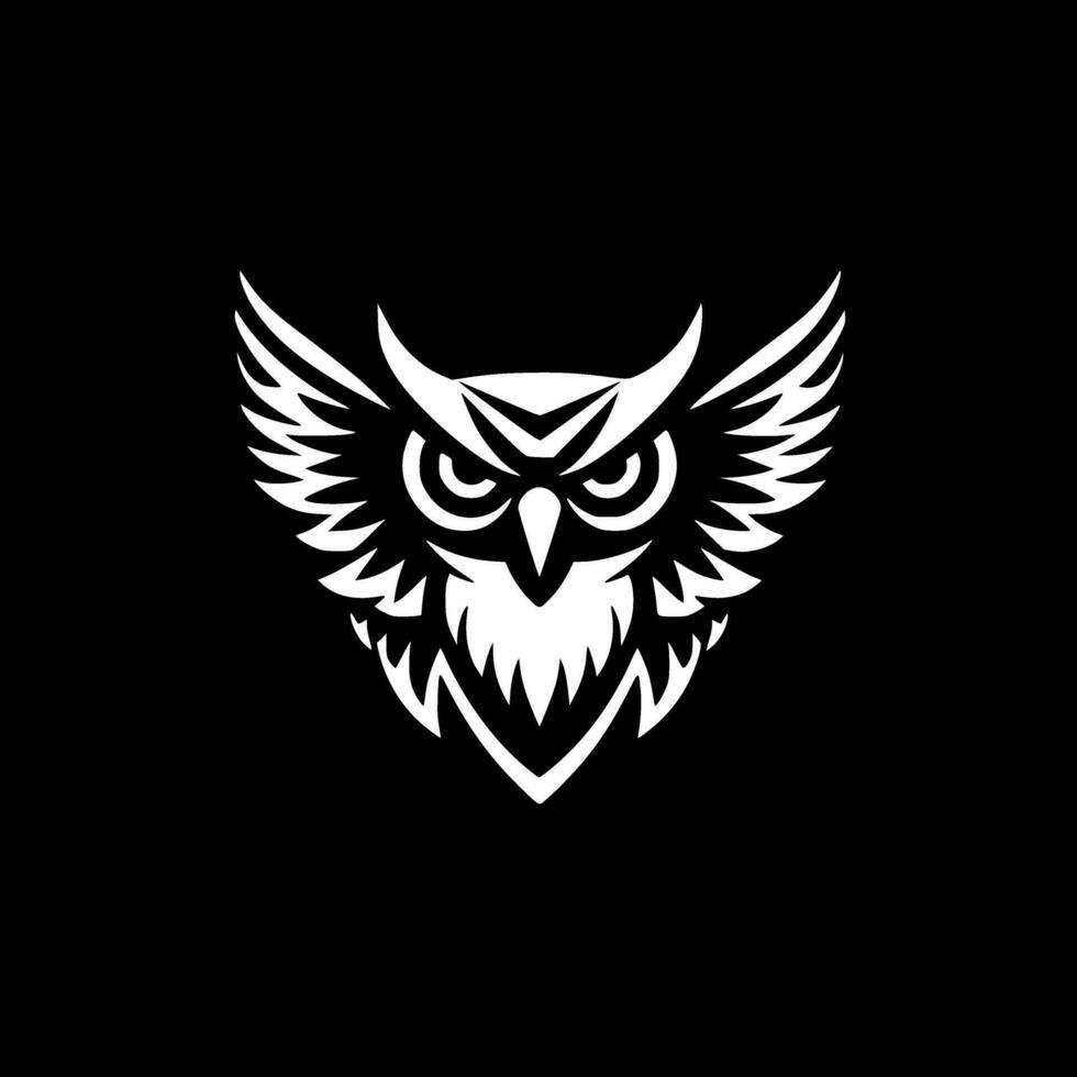 hibou, noir et blanc vecteur illustration