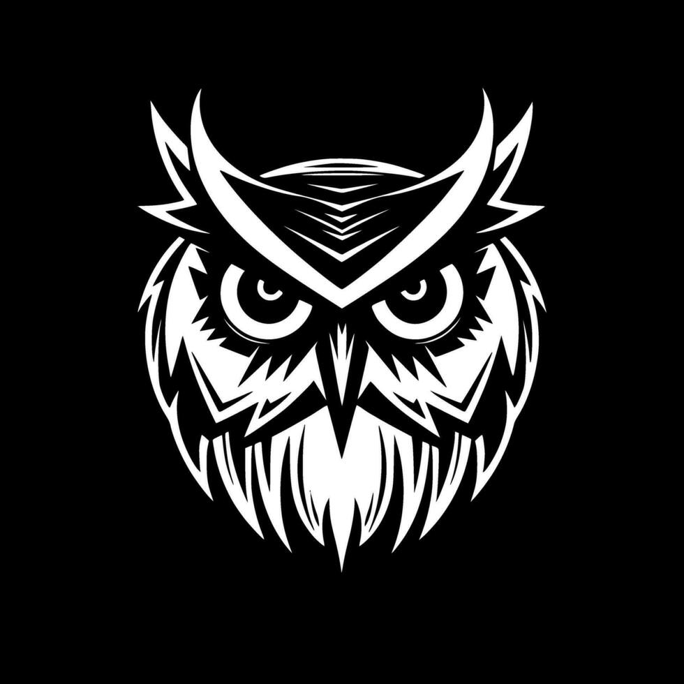 hibou - minimaliste et plat logo - vecteur illustration