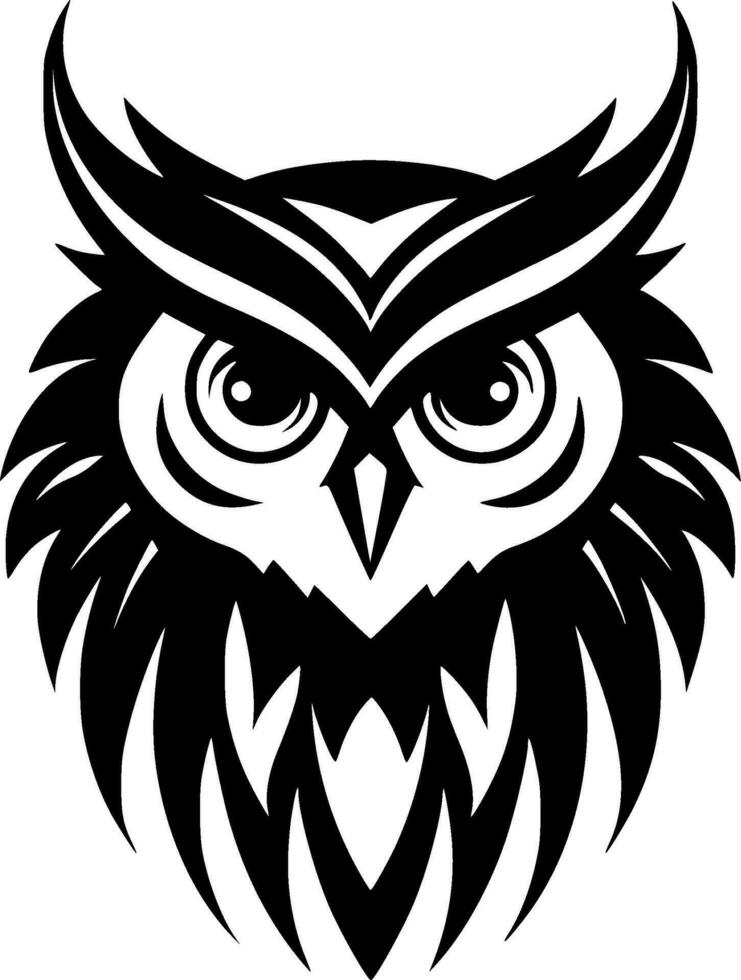 hibou - minimaliste et plat logo - vecteur illustration