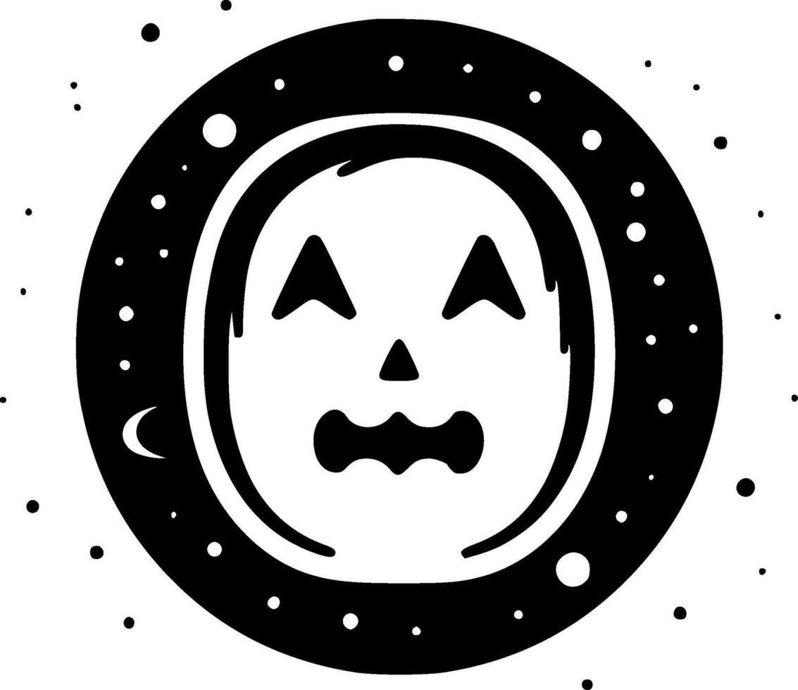 Halloween - noir et blanc isolé icône - vecteur illustration