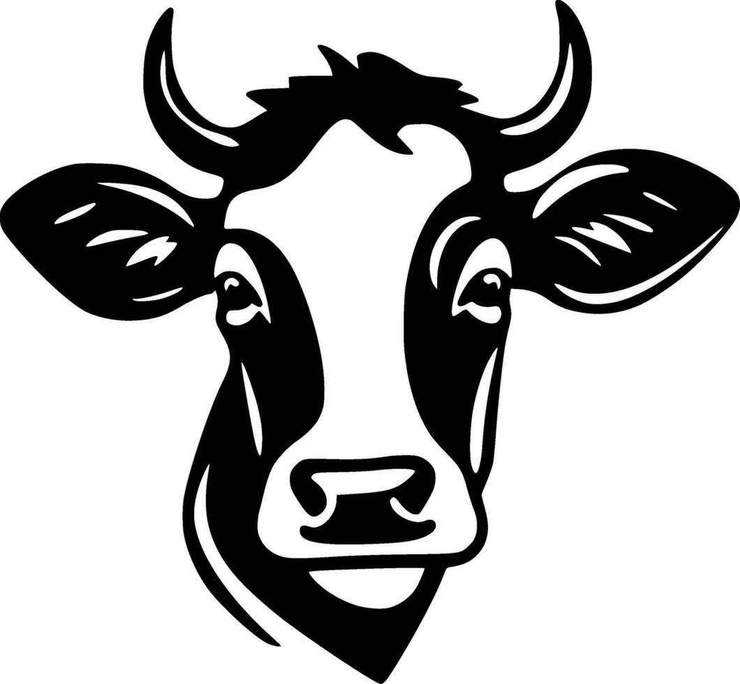 vache - noir et blanc isolé icône - vecteur illustration