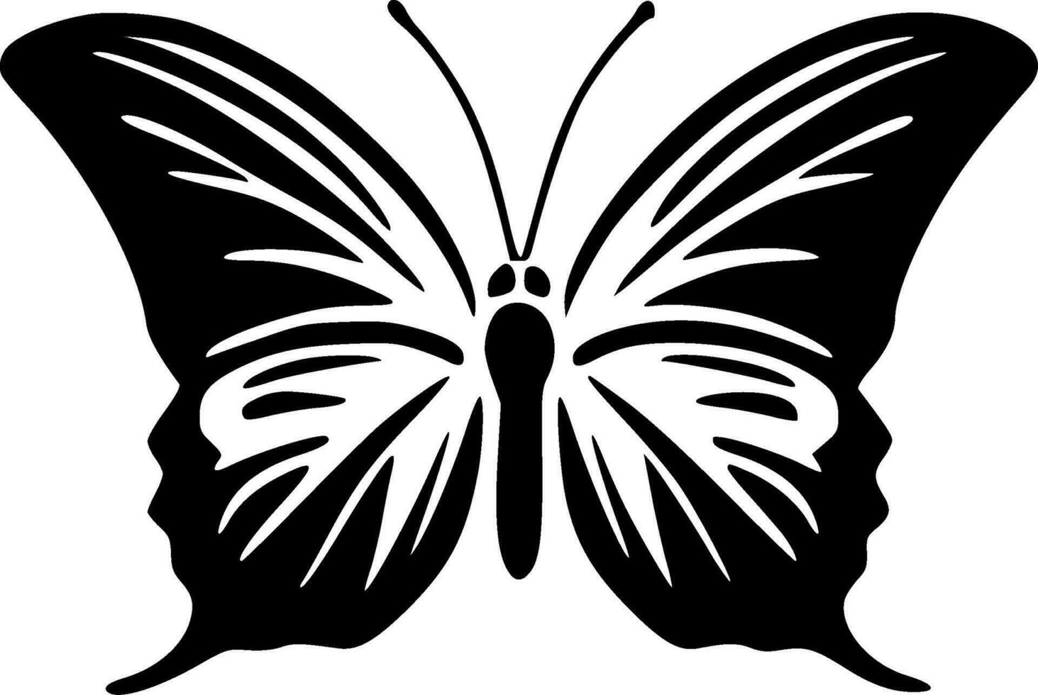 papillon - minimaliste et plat logo - vecteur illustration