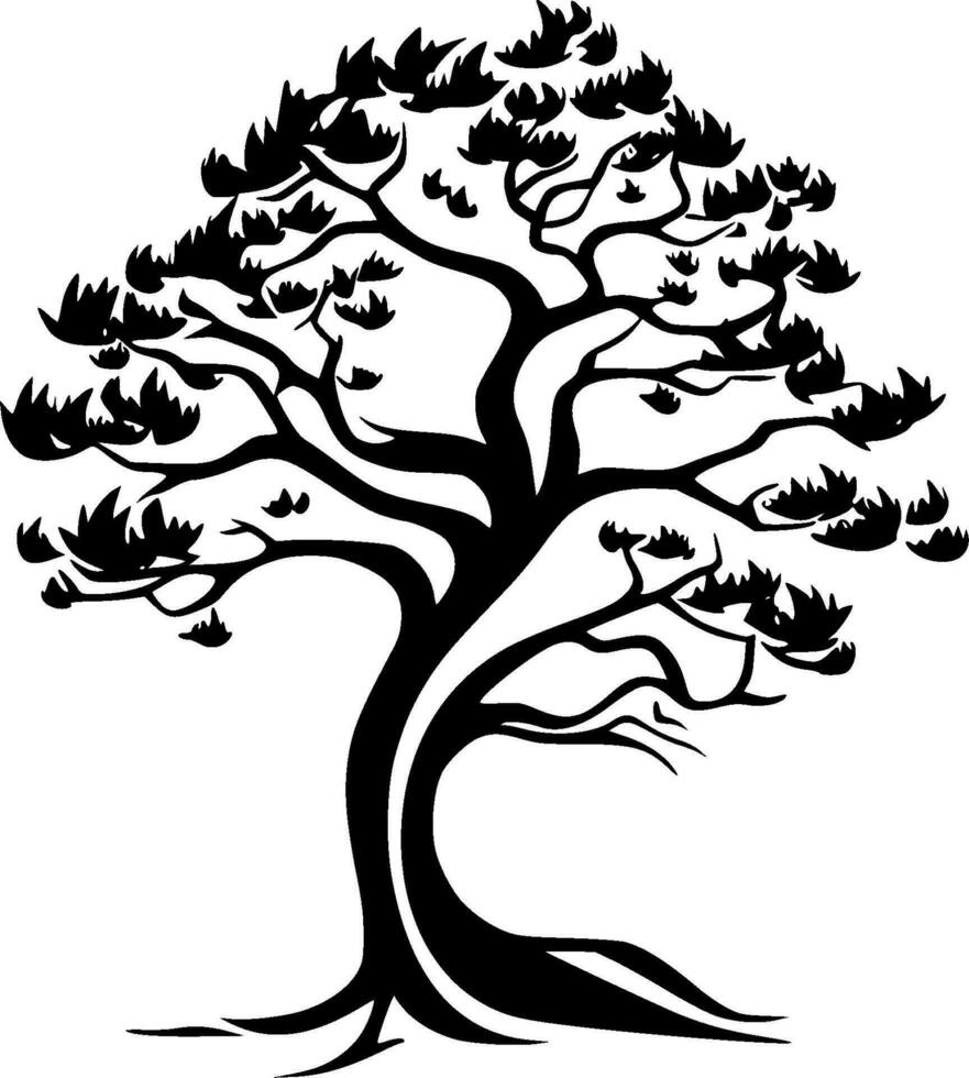 arbre, minimaliste et Facile silhouette - vecteur illustration