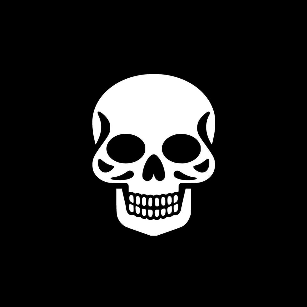 crâne - noir et blanc isolé icône - vecteur illustration