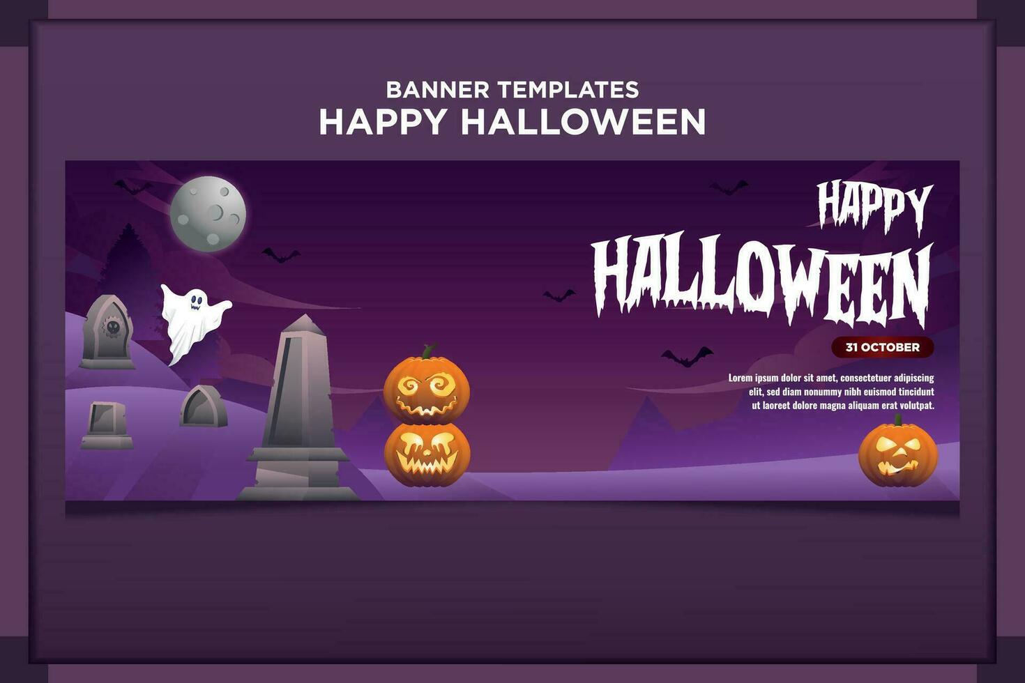 bannière modèle content Halloween vecteur illustration v5