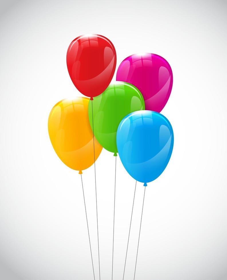 illustration vectorielle de couleur ballons brillants fond vecteur