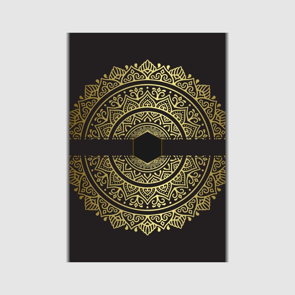 fond orné de mandala d'or de luxe pour invitation de mariage, couverture de livre avec vecteur libre de style élément mandala