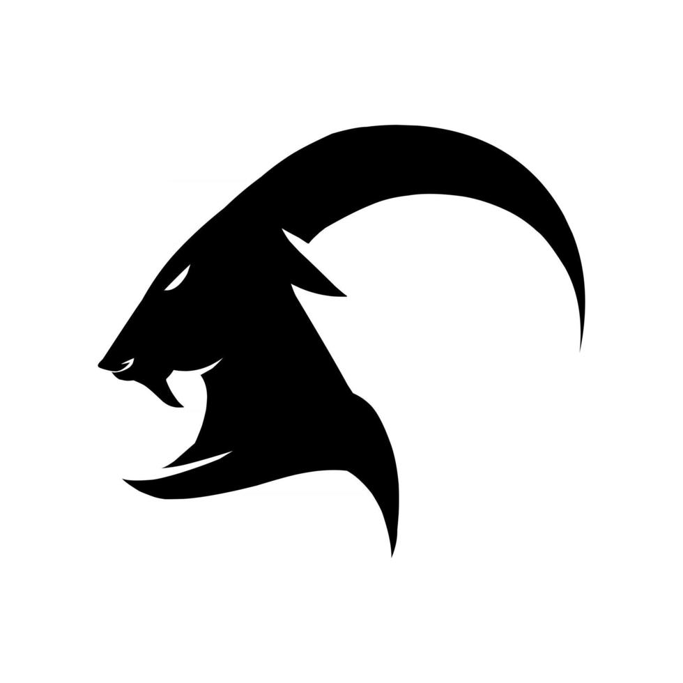 logo tête de chèvre vecteur