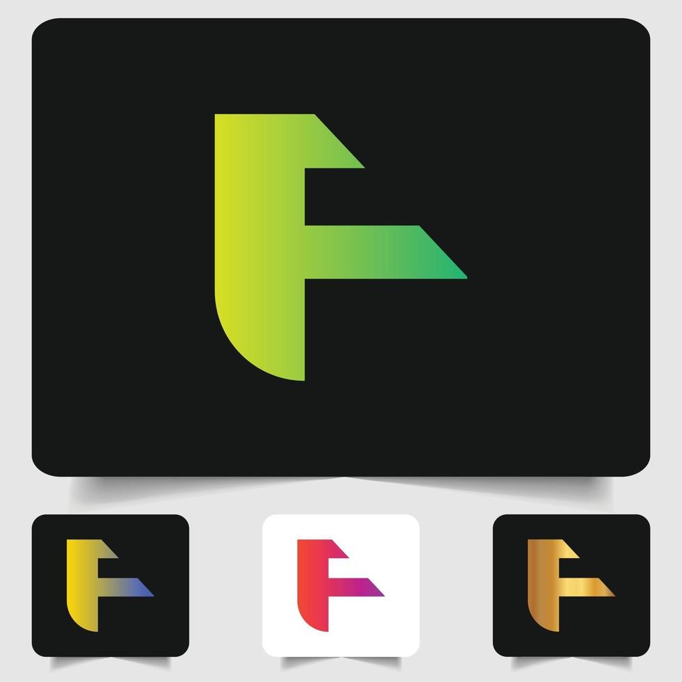 f lettre logo design dégradé abstrait moderne vecteur