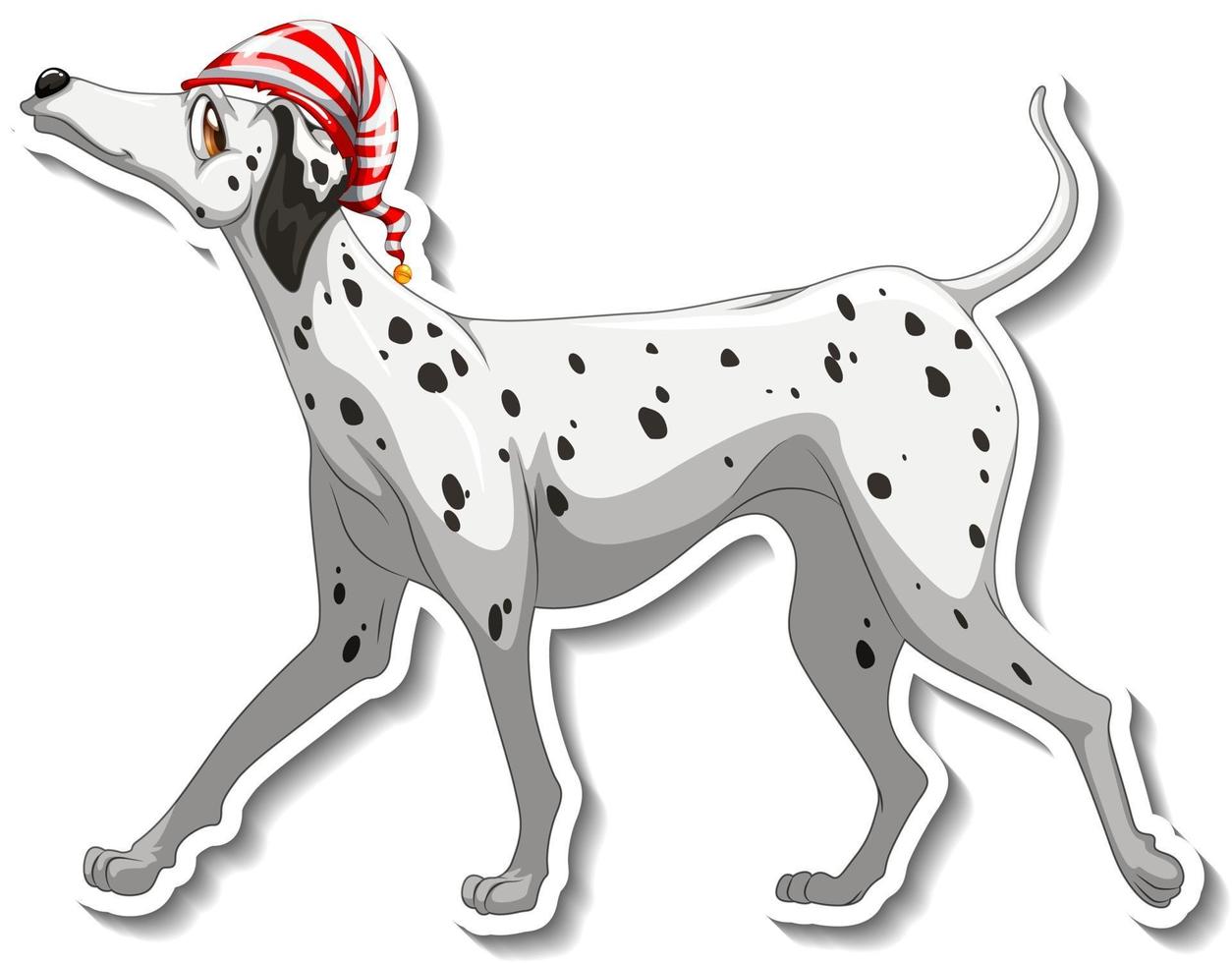 conception d'autocollants avec chien dalmatien isolé vecteur