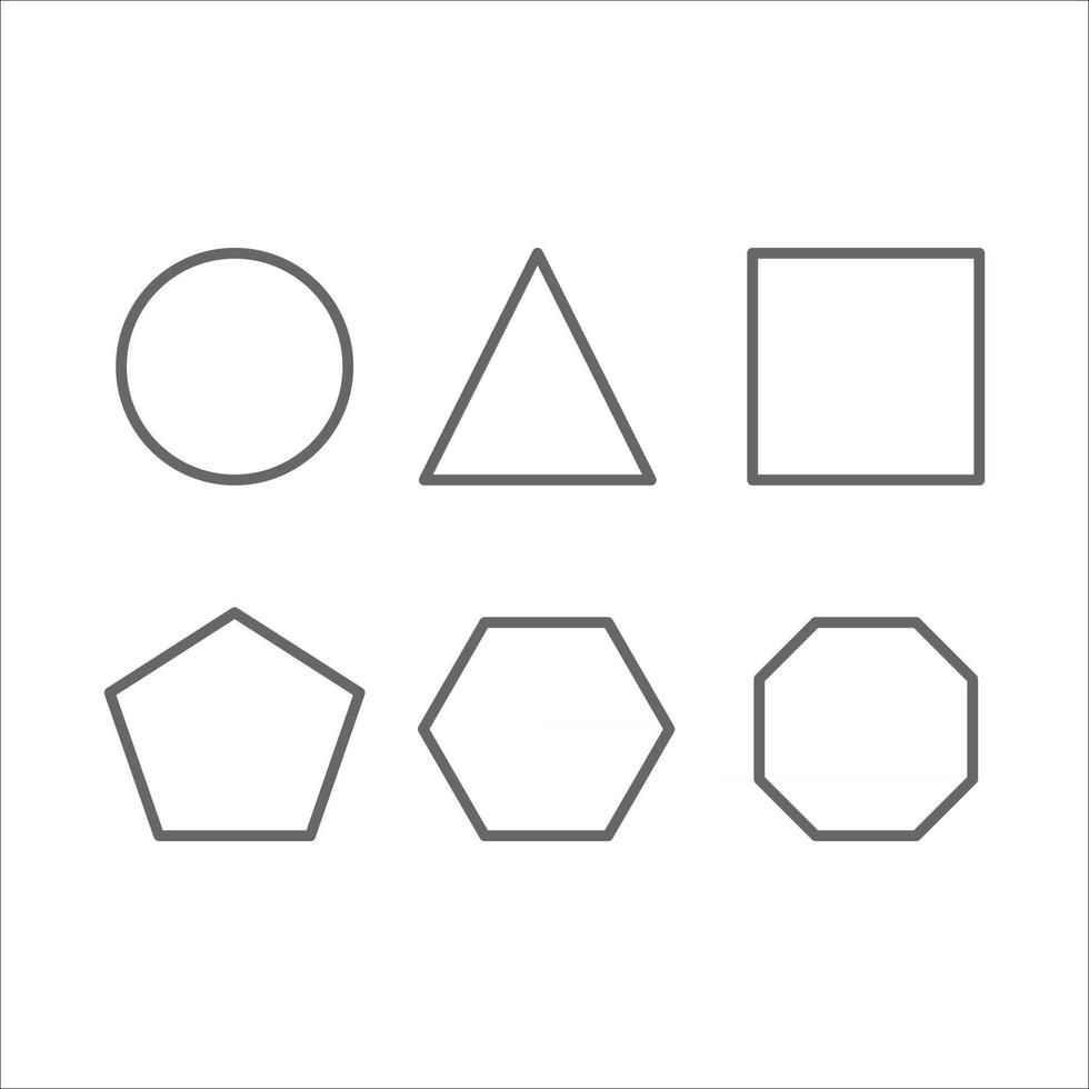 contour, formes géométriques, icône, vecteur, blanc, fond vecteur