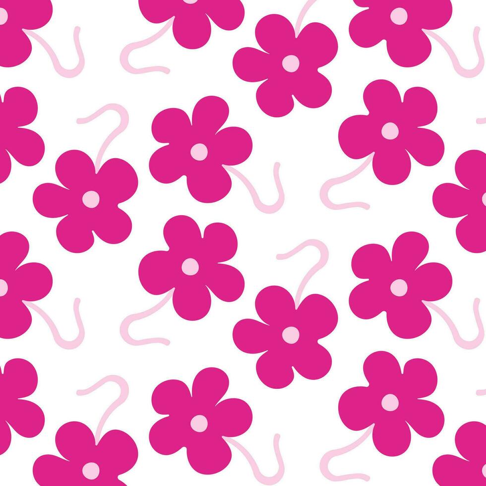 barbiecore rose des boucles d'oreilles vecto poupée textile fleur vecteur