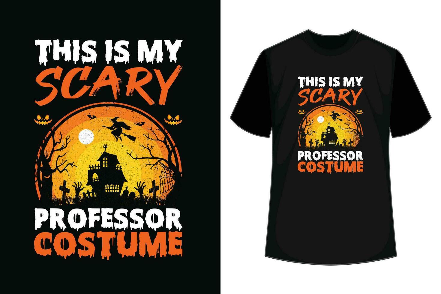 ancien cette est mon effrayant professeur costume Halloween prime T-shirt vecteur