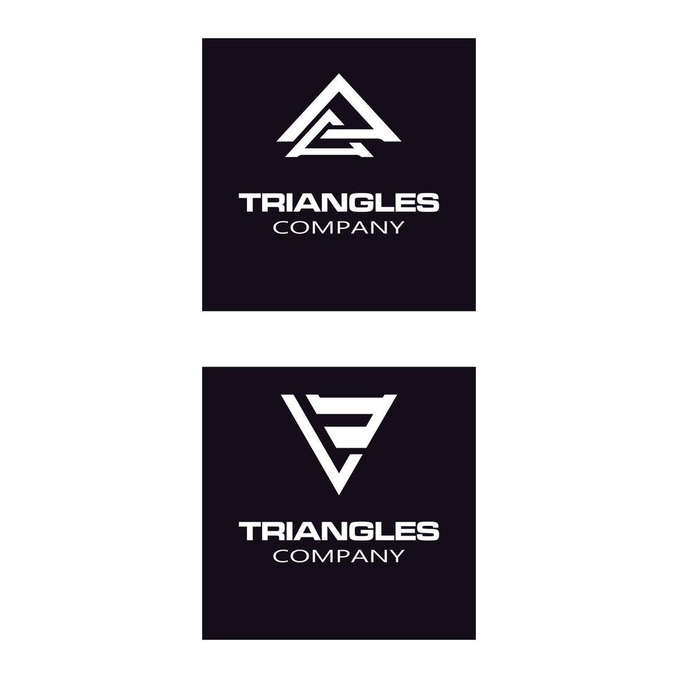 inspiration de conception de logo de chaîne triangulaire futuriste vecteur