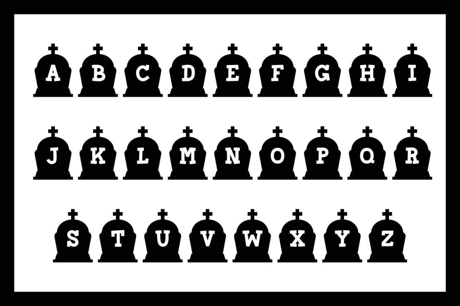 polyvalent collection de cimetière alphabet des lettres pour divers les usages vecteur