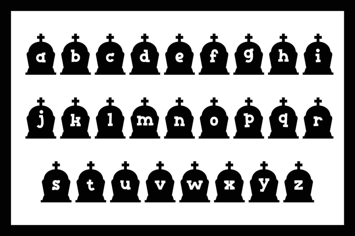polyvalent collection de cimetière alphabet des lettres pour divers les usages vecteur
