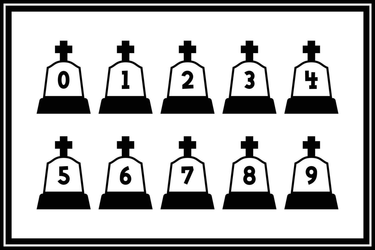polyvalent collection de pierre tombale Nombres pour divers les usages vecteur