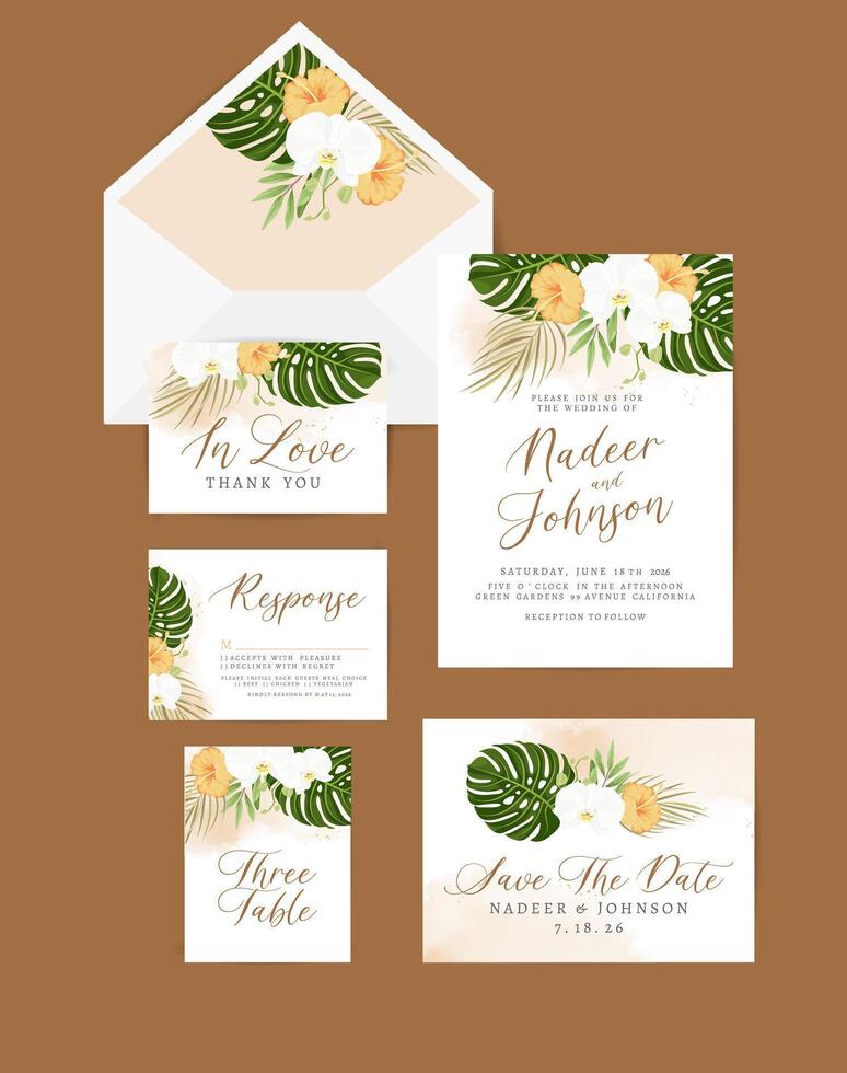 carte d'invitation de mariage vecteur