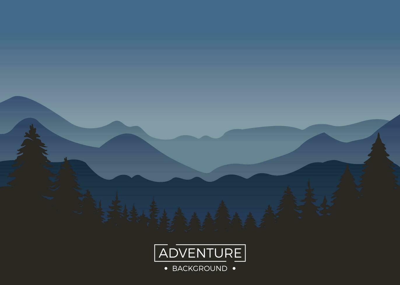 aventure Contexte avec Montagne et bleu lumière réfléchi à nuit. vecteur