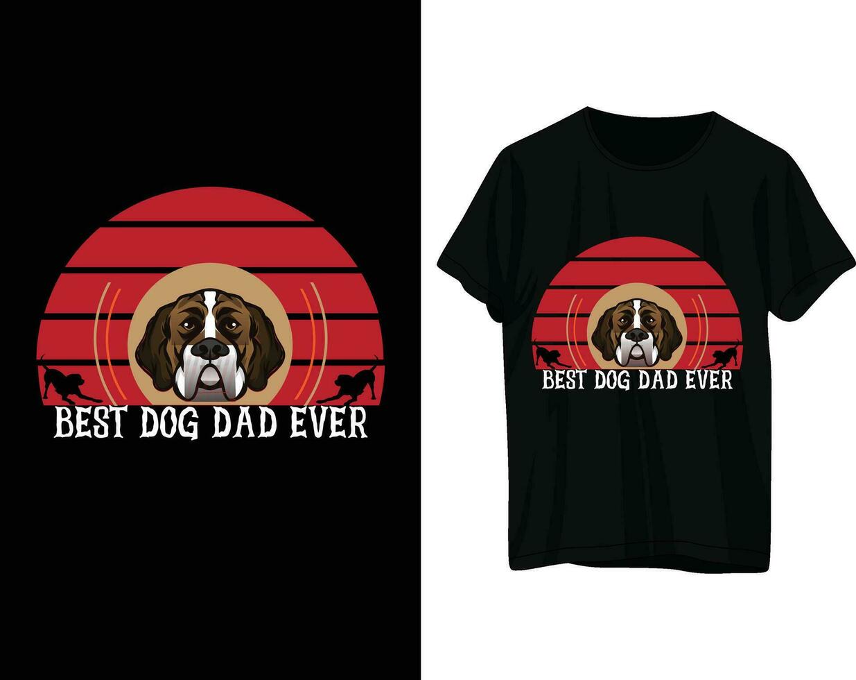 meilleur chien papa déjà T-shirt conception vecteur