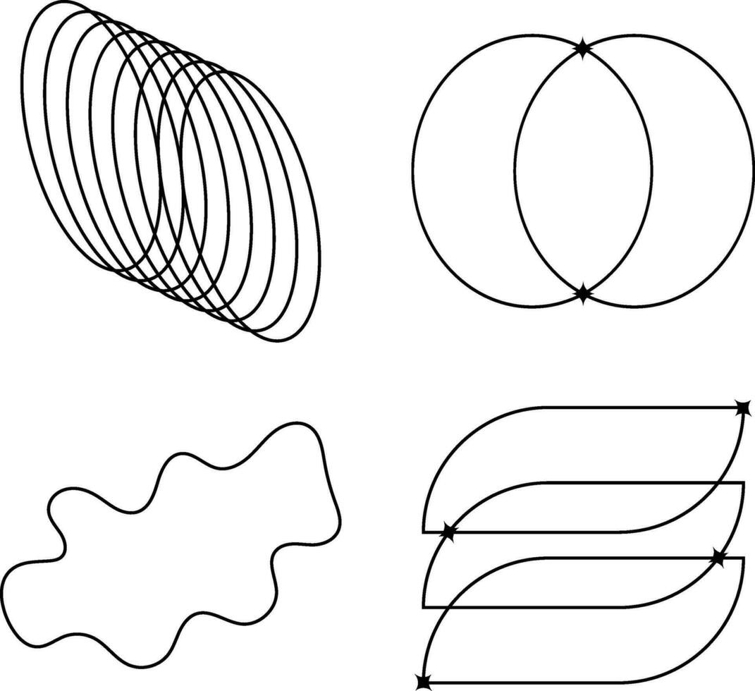 minimaliste monoline forme dans plat conception. vecteur illustration.