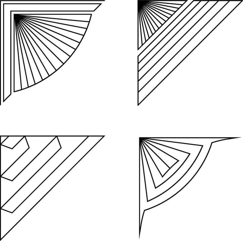 main tiré monoline coin forme. plat conception. vecteur illustration