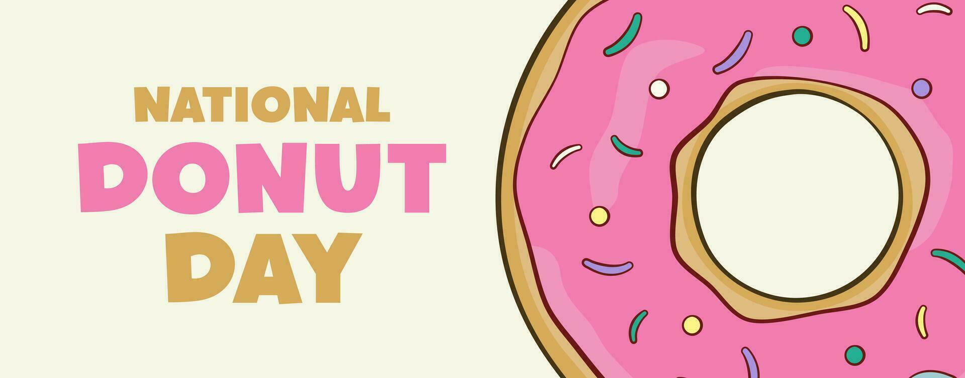 nationale Donut journée caractères avec une Donut. bannière concept vecteur