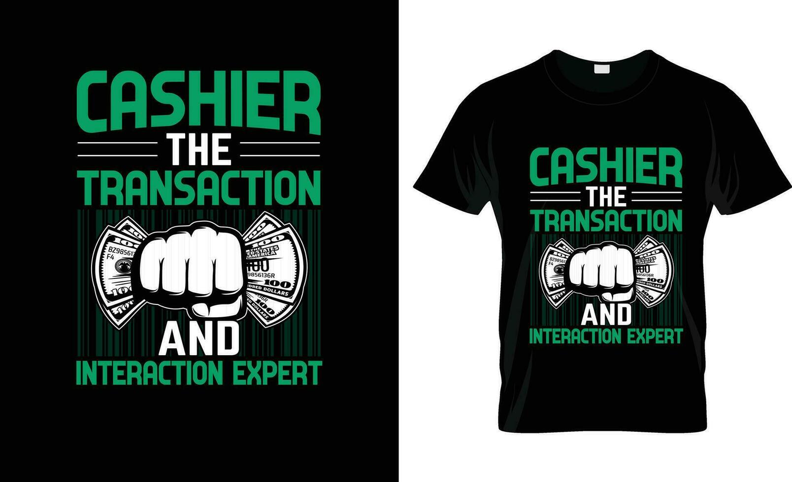 la caissière le transaction et interaction coloré graphique T-shirt ,T-shirt impression maquette vecteur