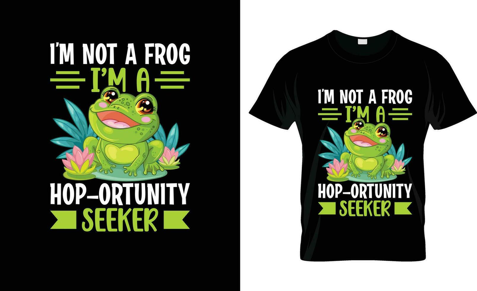 je suis ne pas une grenouille je suis une saut fortune chercheur coloré graphique T-shirt, T-shirt impression maquette vecteur