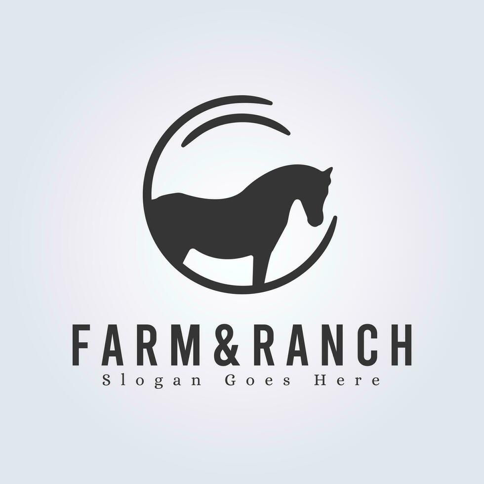 logo de ferme et ranch vecteur illustration cheval icône symbole modèle conception