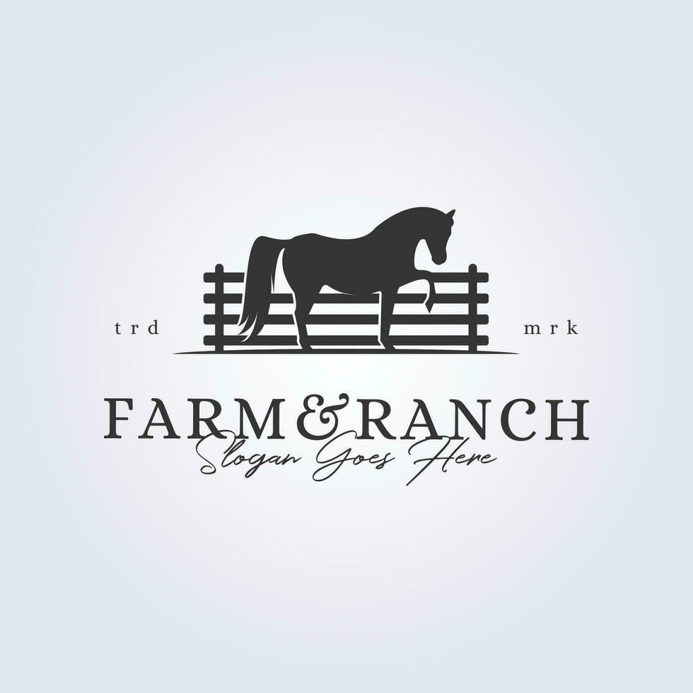 logo de ferme et ranch vecteur illustration cheval icône symbole modèle conception