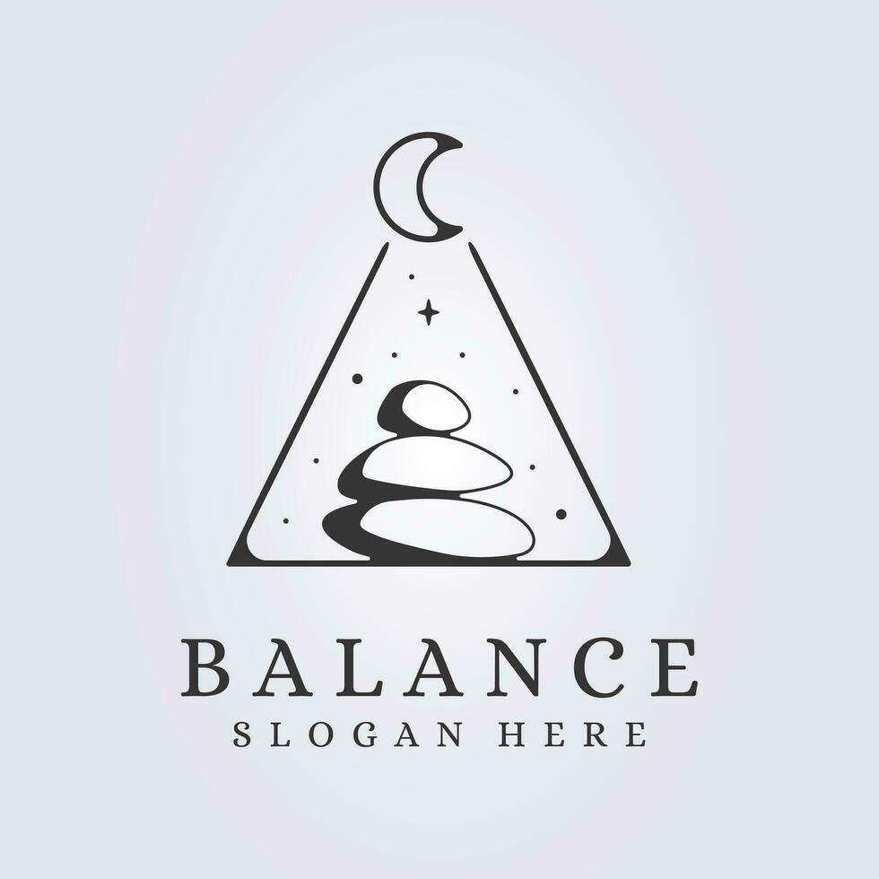 équilibre pierre équilibrage logo icône symbole Contexte vecteur illustration conception