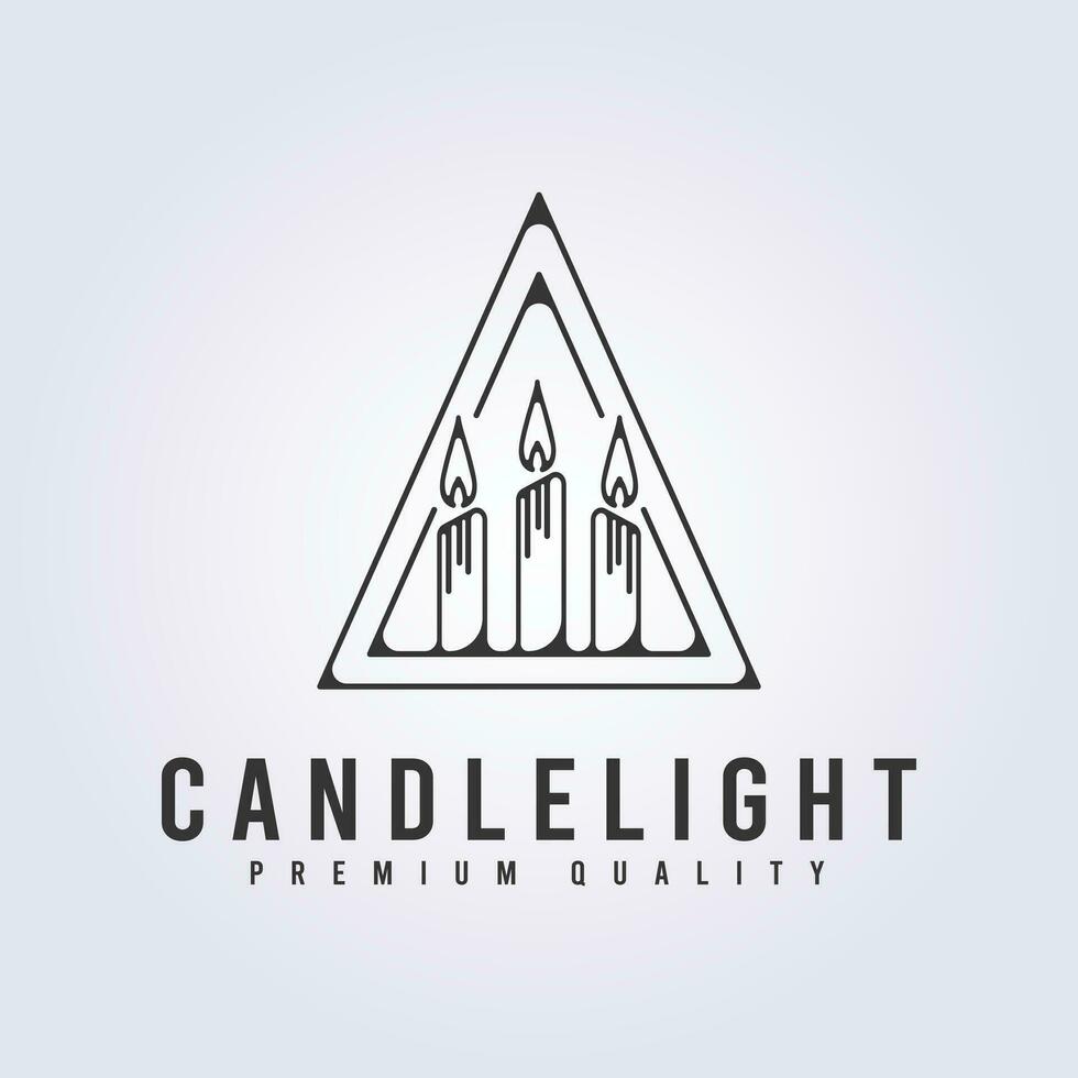 bougie lumière logo ligne art minimaliste Facile icône symbole vecteur illustration conception