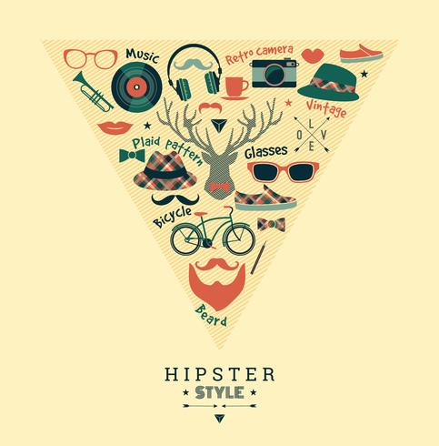 Illustration vectorielle design plat de style hipster. vecteur