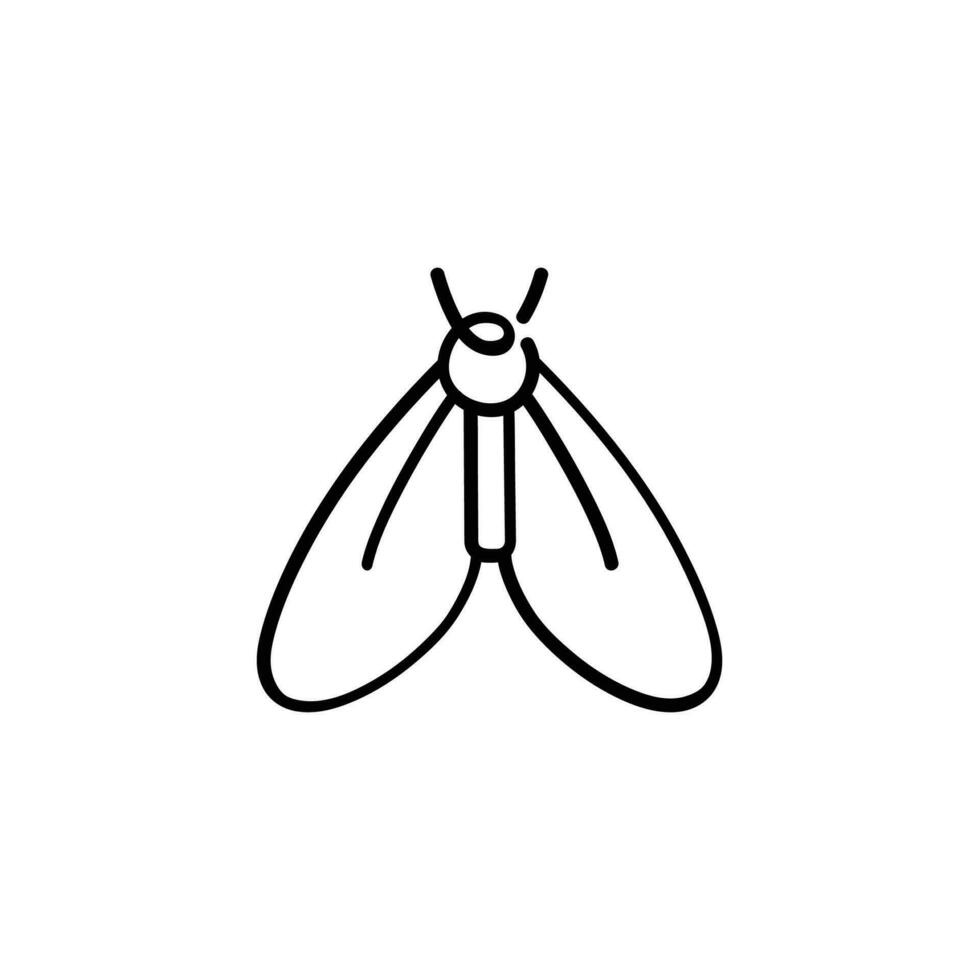 mouche ligne style icône conception vecteur